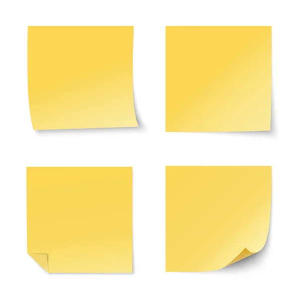 Cztery realistyczne notatek programu sticky notes — Wektor stockowy