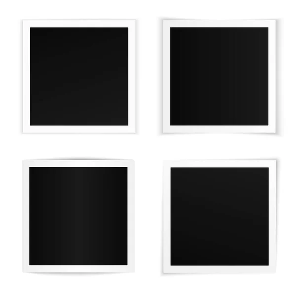 Conjunto vectorial de marcos de fotos cuadrados curvados — Vector de stock