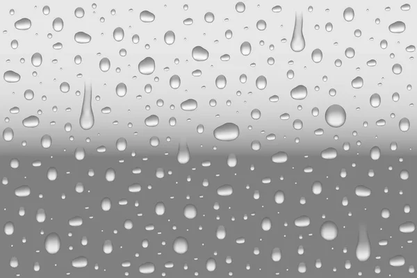 Vector realistische water druppels op vensterglas — Stockvector