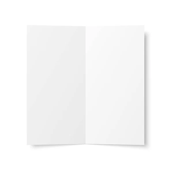 Livret Vectoriel Blanc Double Ouvert Sur Fond Blanc Vue Dessus — Image vectorielle