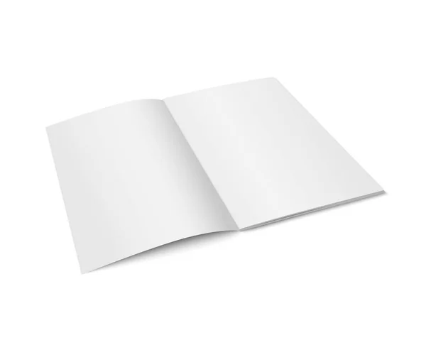 Vektor Weiße Mock Von Magazin Isoliert Geöffnetes Vertikales Magazin Broschüre — Stockvektor