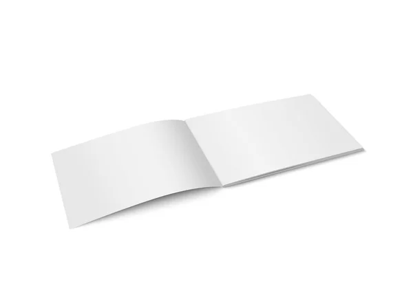 Modèle Vectoriel Blanc Magazine Isolé Ouvert Magazine Horizontal Brochure Livre — Image vectorielle