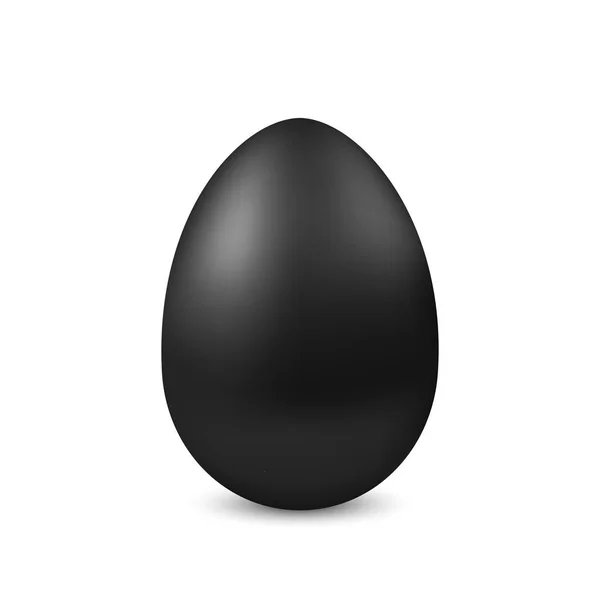 リアルな黒卵分離ベクトル 白い背景のイースターエッグ イースター休暇に休日の装飾 イラストレーション — ストックベクタ