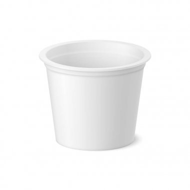 Vektör gerçekçi yoğurt, dondurma veya ekşi krema paketi üzerinde beyaz backgrounnd.
