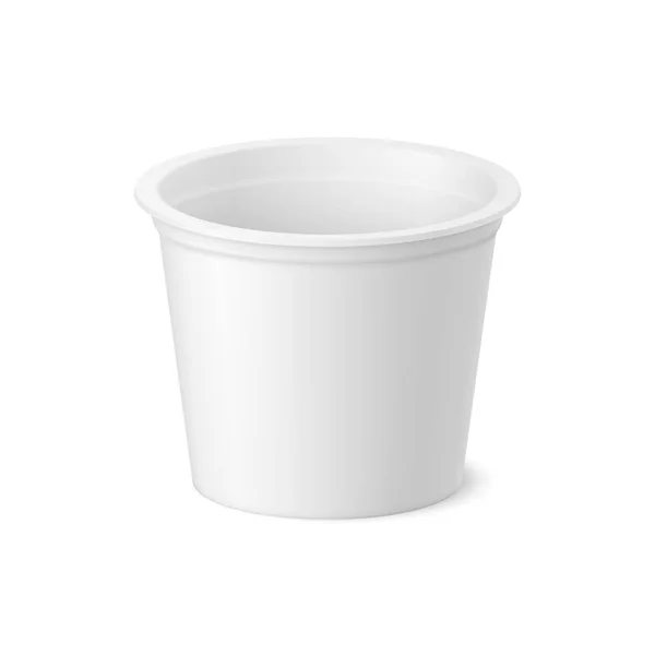 Vetor realista iogurte, sorvete ou pacote de creme azedo no fundo branco . —  Vetores de Stock