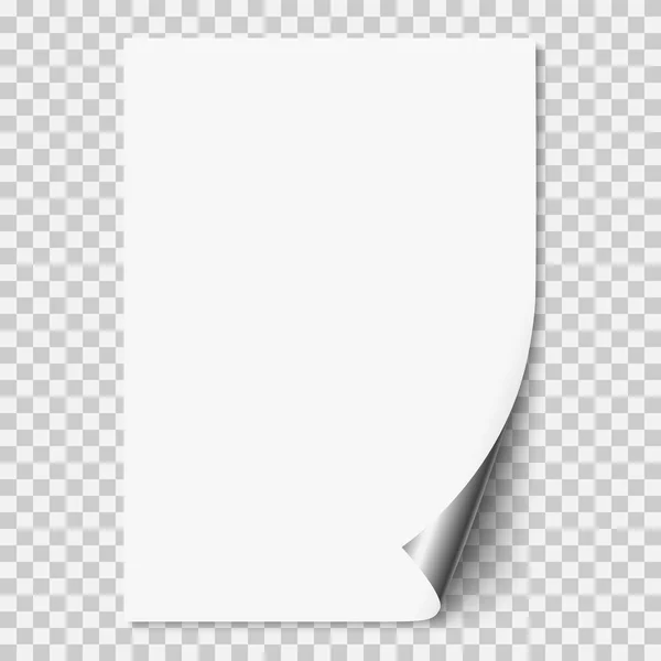 Vector white realistic paper page — Stock Vector