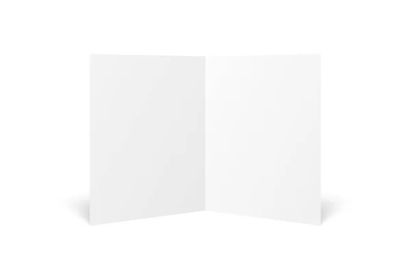 Векторная пустая белая двойная листовка открыта — стоковый вектор