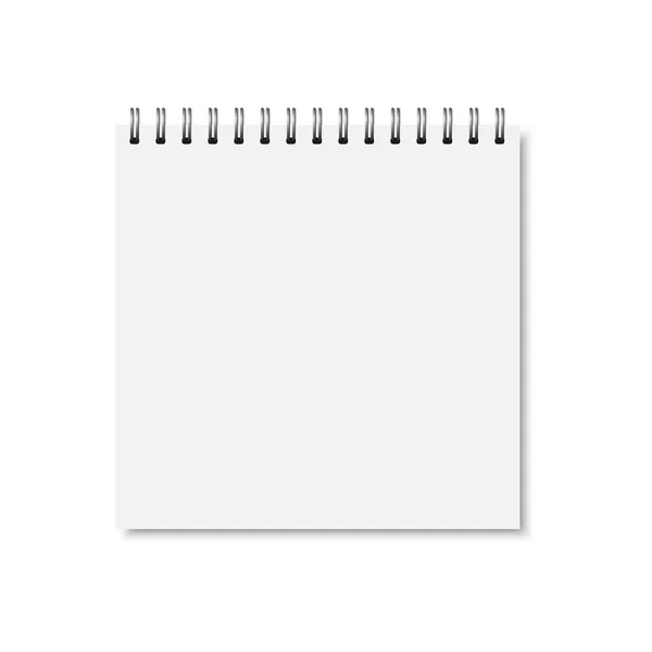 Vector witte realistische gesloten notebook cover. — Stockvector