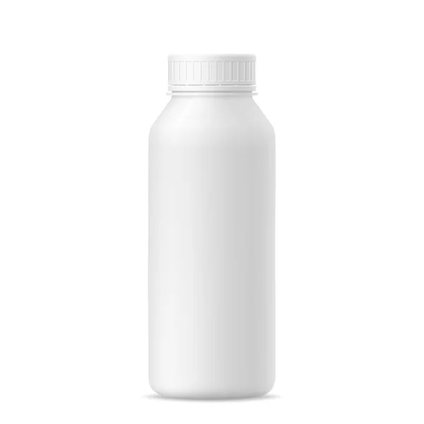プラスチック製の牛乳、ヨーグルトのびんの 3 d モックアップ — ストックベクタ