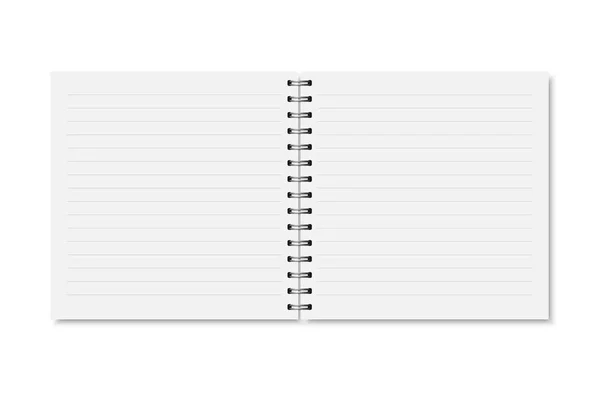 Vecteur blanc réaliste ouvert couverture de carnet . — Image vectorielle