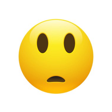Emoji sarı üzgün şaşkın yüz vektör