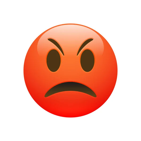 Vettore Emoji rosso arrabbiato faccia triste — Vettoriale Stock
