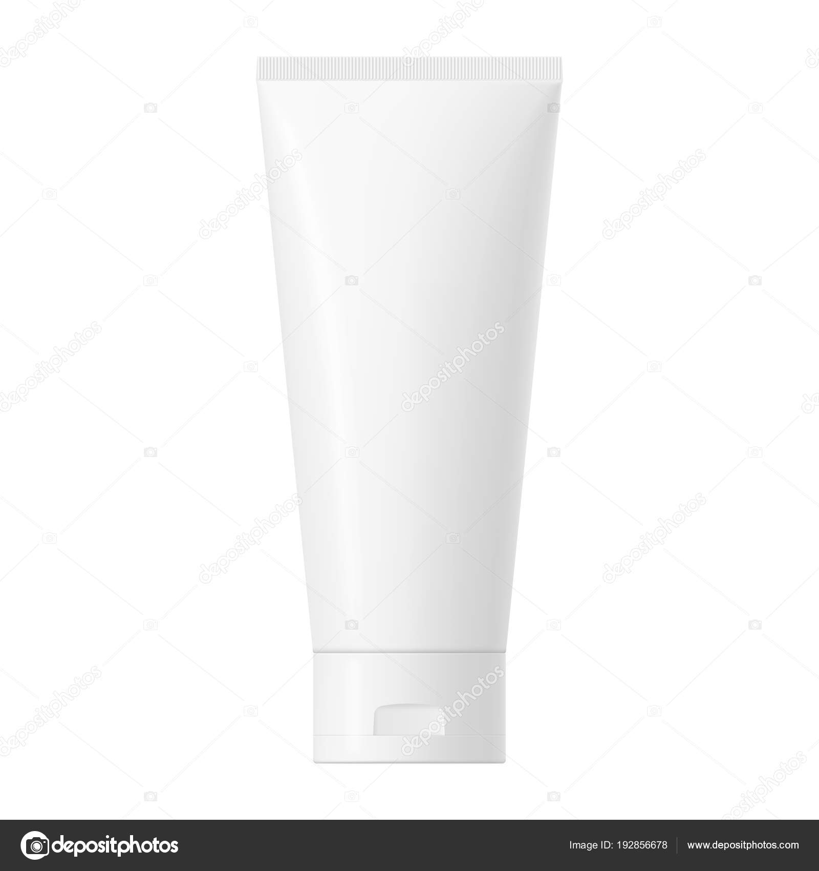 Download Vector White Glossy Plastic Tube With Cap Vector Image By C Kolotuschenko Vector Stock 192856678