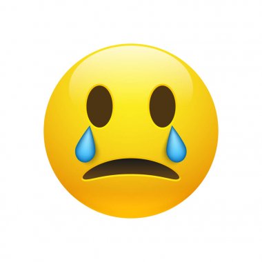 Vektör sarı ifade açılmış gözlerle ağlıyor