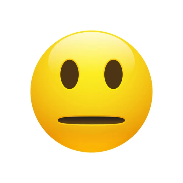 Vettore Emoji giallo faccia neutra — Vettoriale Stock