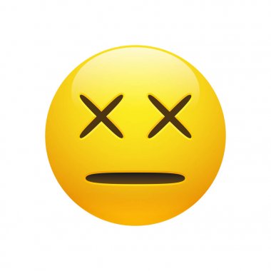 Vektör çapraz gözleri ile ölü ifade