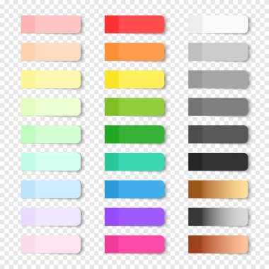 İzole renkli gerçekçi yapışkan notlar.