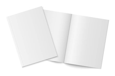 Mockup izole yumuşak kapaklı iki ince kitap.