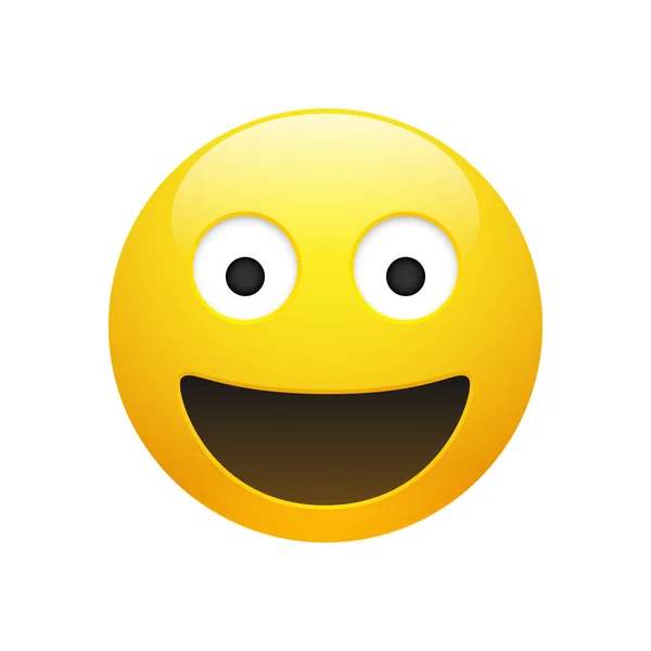 Vetor Emoji amarelo smiley rosto com olhos — Vetor de Stock