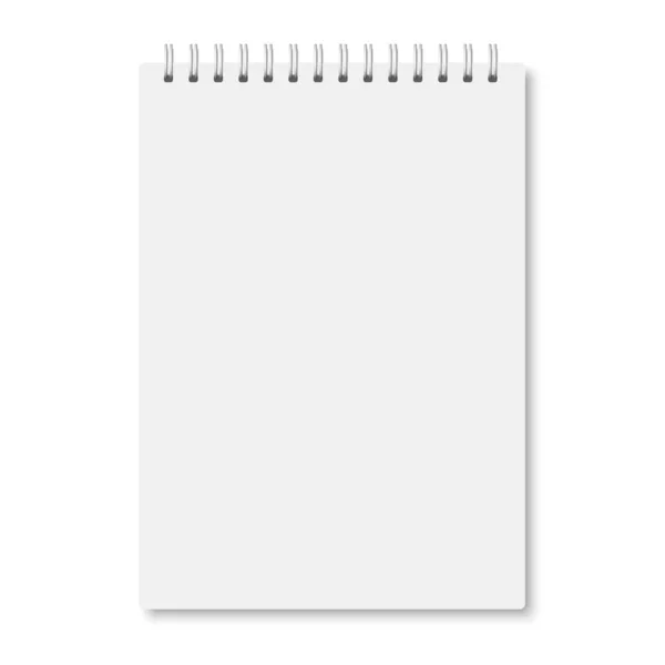 Cuaderno blanco realista a5 cerrado con sombras — Vector de stock