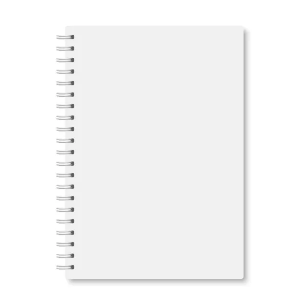 White realistic a5 notebook closed with shadows — Stock Vector