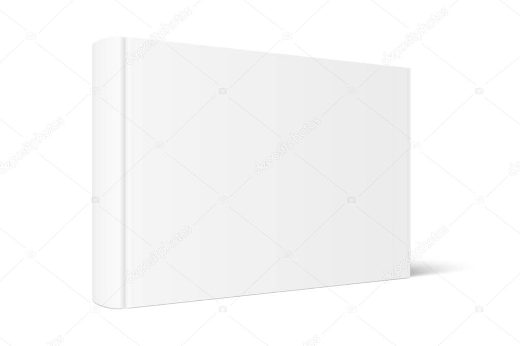 Mock up of standing book with white blank cover