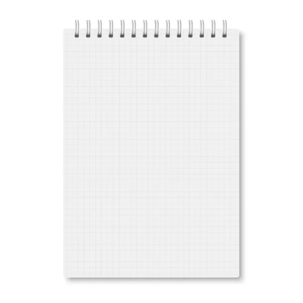 Fehér realisztikus a5 notebook zárt árnyékok — Stock Vector