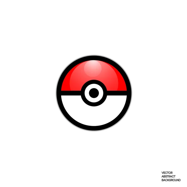 Pokeball. Red white ball — Stock Vector