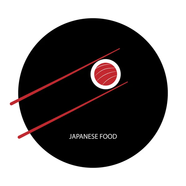 Japanisches Essen. Sushi-Rolle. chinesische Essstäbchen. Sushi-Vektor — Stockvektor