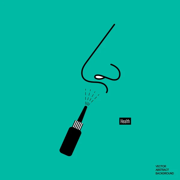 Remedy of runny nose. Nasal spray — Stock Illustration Remedy of runny nose. Nasal spray Stock Vector