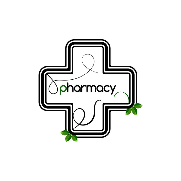 Logo de farmacia. medicina natural — Vector de stock