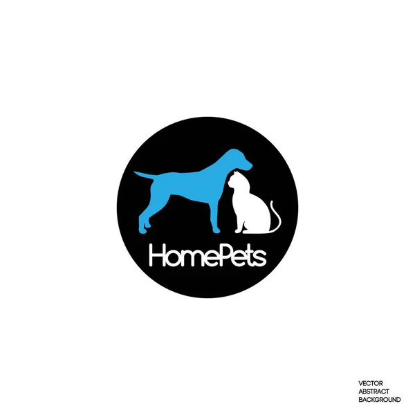Home huisdieren. Dierlijke pictogram. Kat en hond — Stockvector