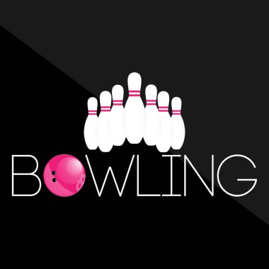 Bowling skittles. Bovling topu. Spor oyunu. Bowling club.