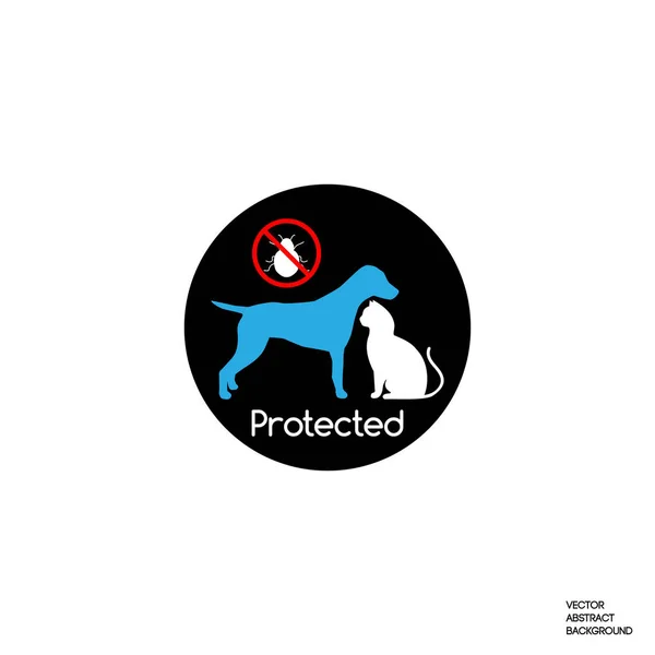 Asistencia veterinaria. A los animales les importa. Las pulgas de perro. Piojo de perro — Vector de stock