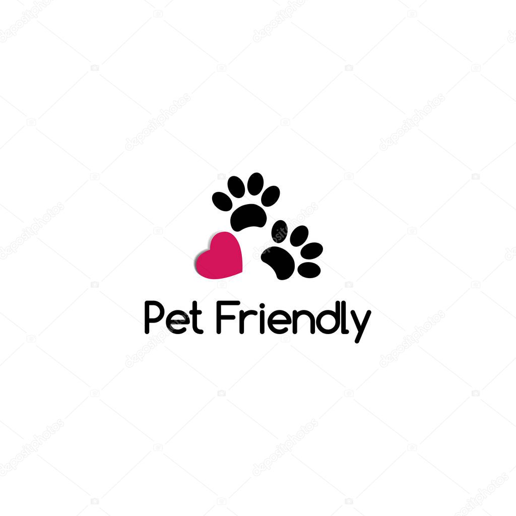Pet friendly. Pet single. Animal paw. Paw of dog