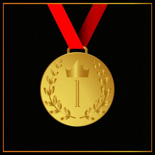 Medalha de ouro. Vencedor. Primeiro lugar — Vetor de Stock