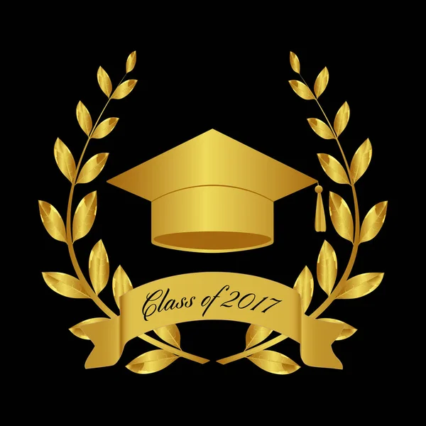 シンボルを卒業。卒業証明書。2017 のクラス — ストックベクタ