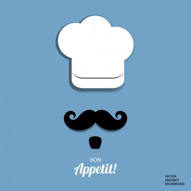 Şef ikonu. Şef şapka vektörü. Afiyet olsun..