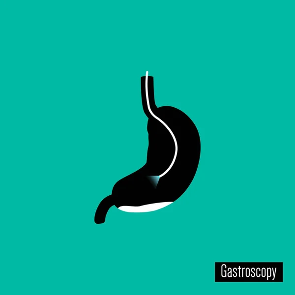 Vettore di gastroscopia. Esame dello stomaco — Vettoriale Stock