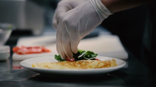 Omelet koken proces — Stockvideo