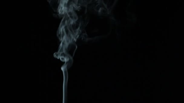 Smoke Incense Stick Aromatherapy Black Background — Stock Video