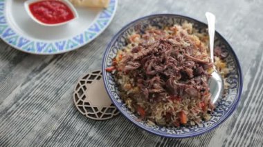 lezzetli yemek masada Close-Up