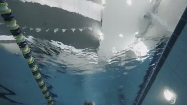 genç adam dalış Havuzu.