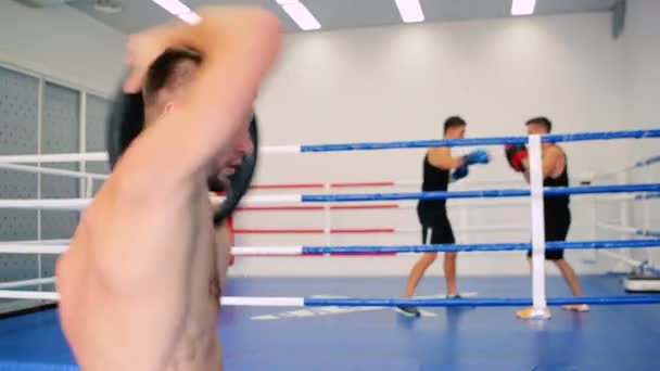 Desportivo masculino formação no ginásio — Vídeo de Stock
