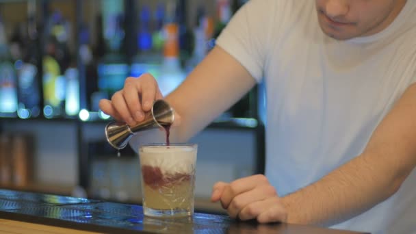 Bartendern gör Cocktail — Stockvideo