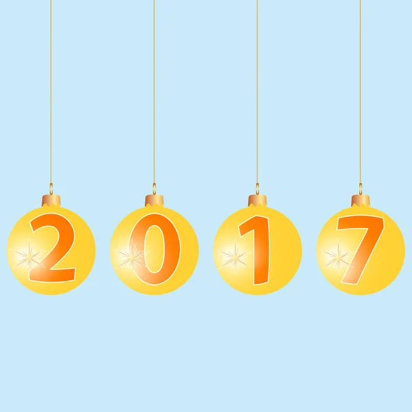 Bolas de Navidad 2017 — Vector de stock