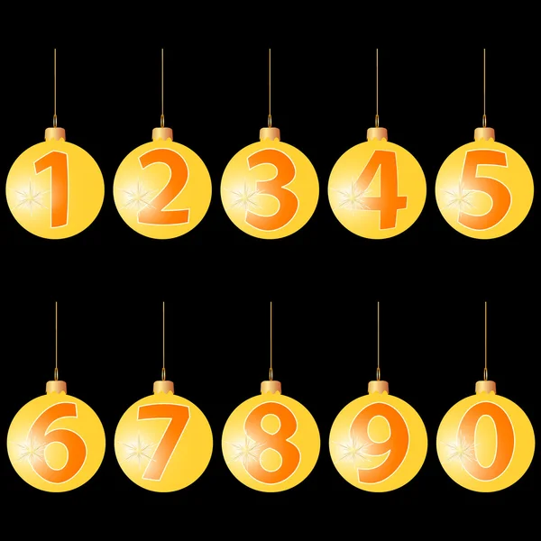 数字フォントでクリスマス ボール — ストックベクタ