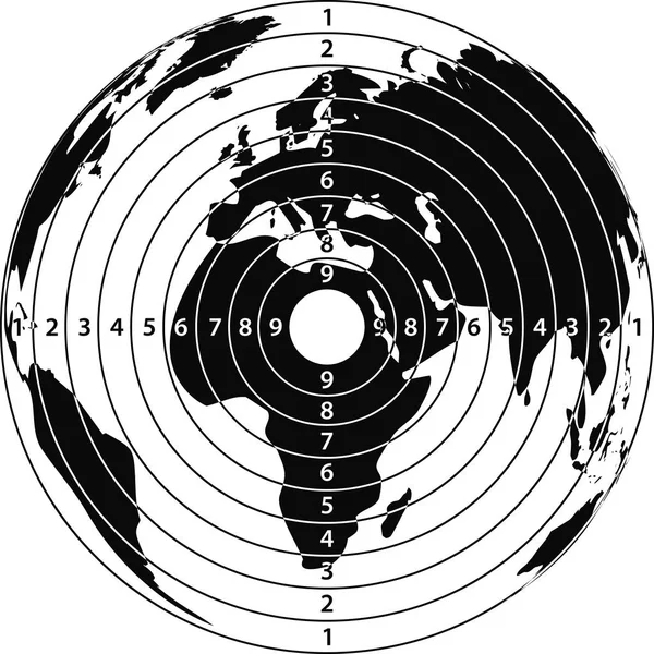 Mapa-alvo da terra — Vetor de Stock