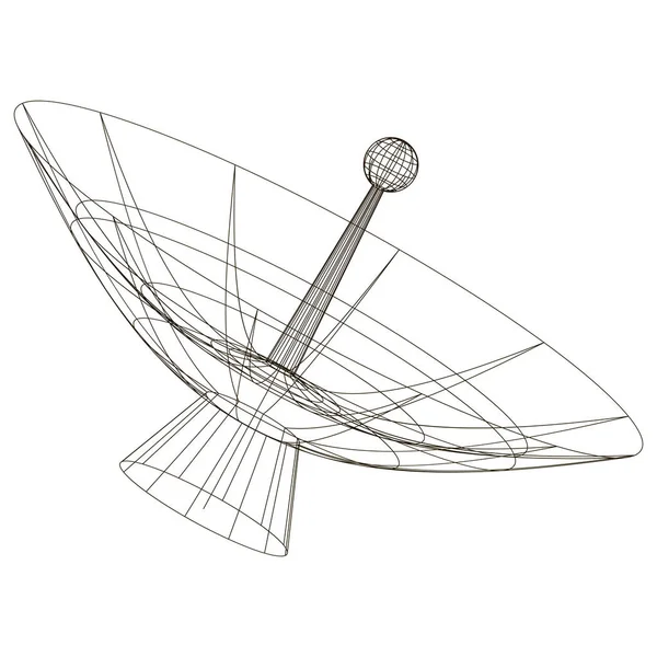 Telescopio esquemático de dibujo — Vector de stock