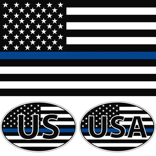 ABD bayrağı şerit mavi — Stok Vektör